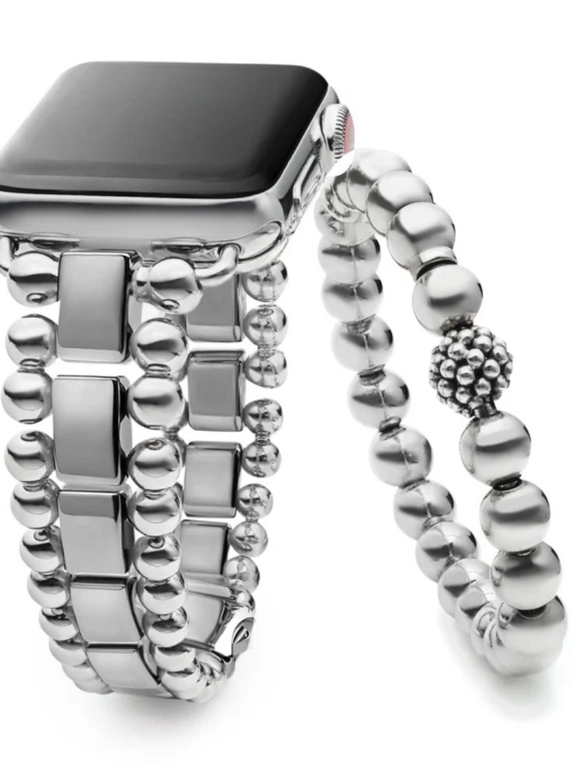 Lagos Silver Beaded Bracelet With Silver Watch Band